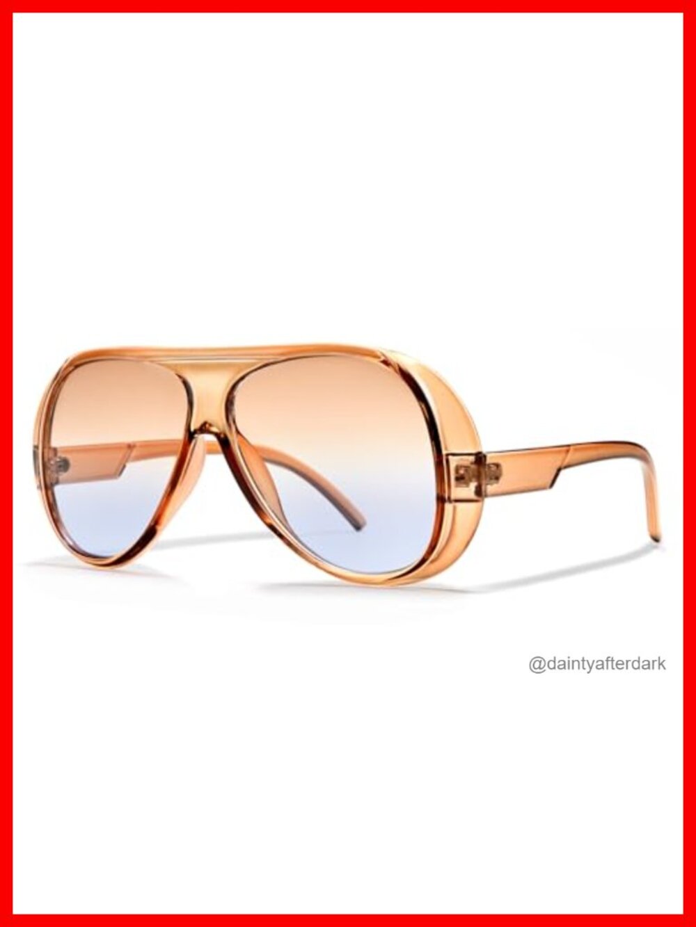 Retro Oversized Aviator Sunglasses UV400 Unisex Wide Lens Streetwear Shades